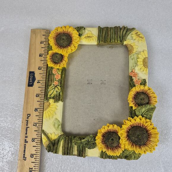Vintage Sunflower Picture Frame 4x6 Resin Floral Country Farmhouse Decor - Picture 3 of 4